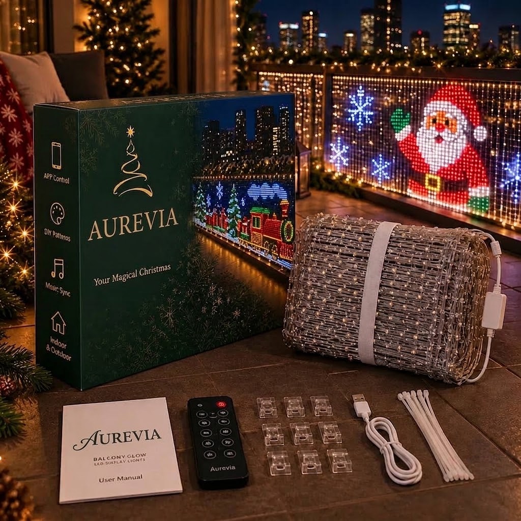 Animated curtain light kit with remote USB cable mounting clips ties and instruction manual